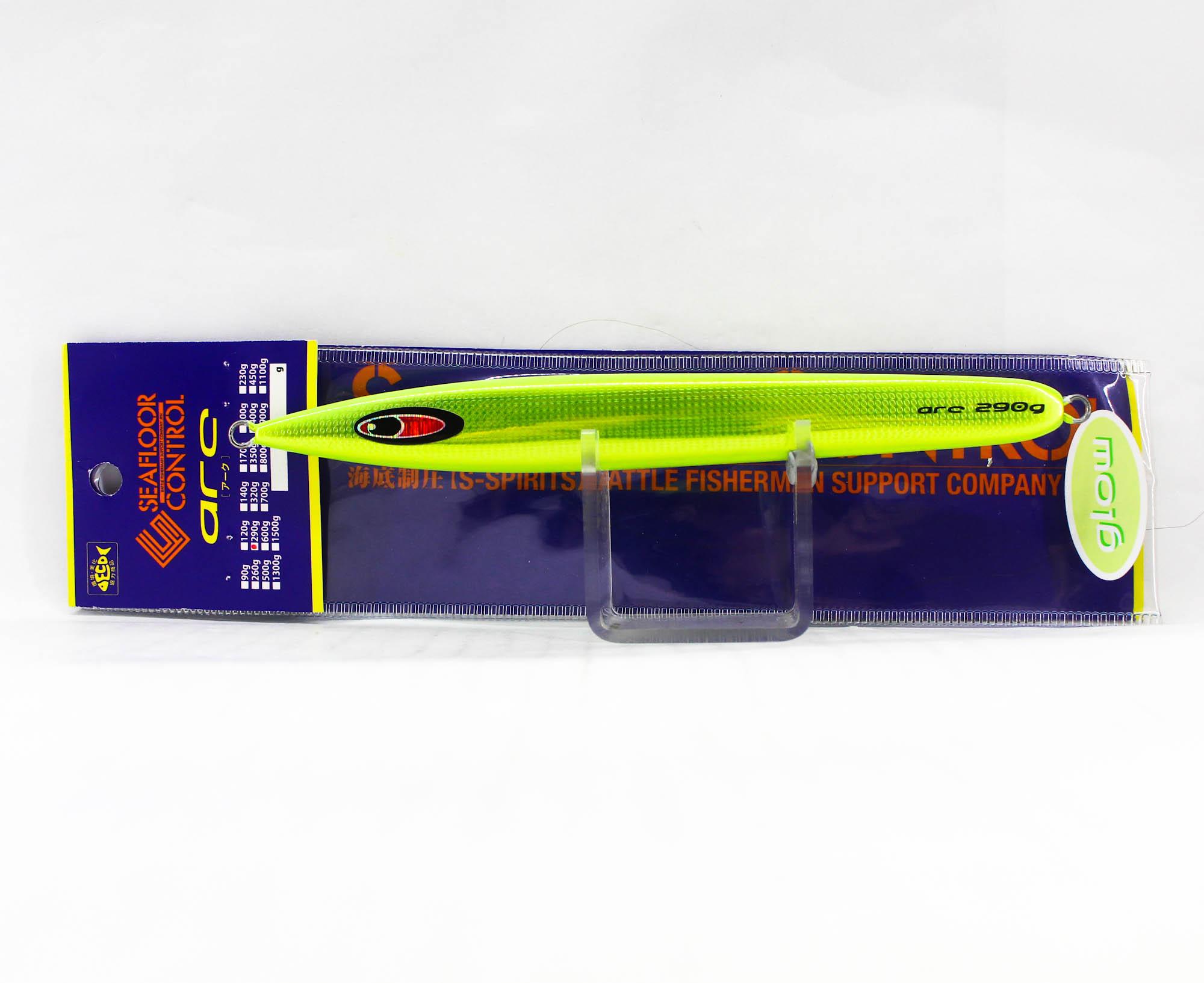 Seafloor Control Metal Jig Arc 290 grams Chart Yellow Zebra Glow GR (1996)