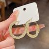 Premium Light Luxury Circle Earrings Metal Super Flash Earrings Niche Design Cold Wind Earrings Women