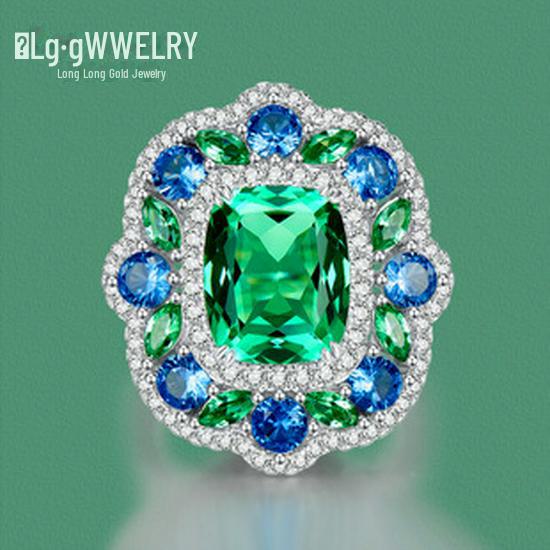 S925 Silver Sugar Cube Pear-Shaped Diamond Proposal Ring
