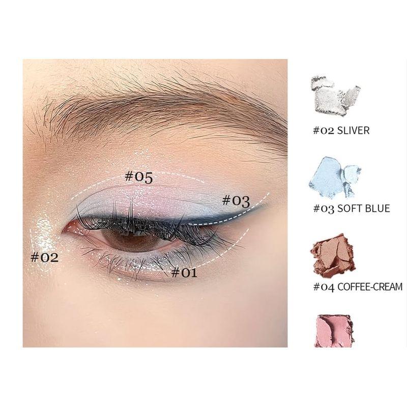 Eunarz - Série Cor Pura Paleta de Sombras 5 Cores - 4 Tipos