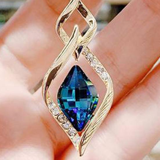 1 Pair Hanging Earrings Geometric Shiny Faux Crystal Rhombus Shape Drop Earrings Wedding Jewelry