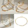 Gold Plated Stainless Steel Necklace Five-pointed Star and Love Heart Designed Neck Chain for Women Daily Jewelry Gift