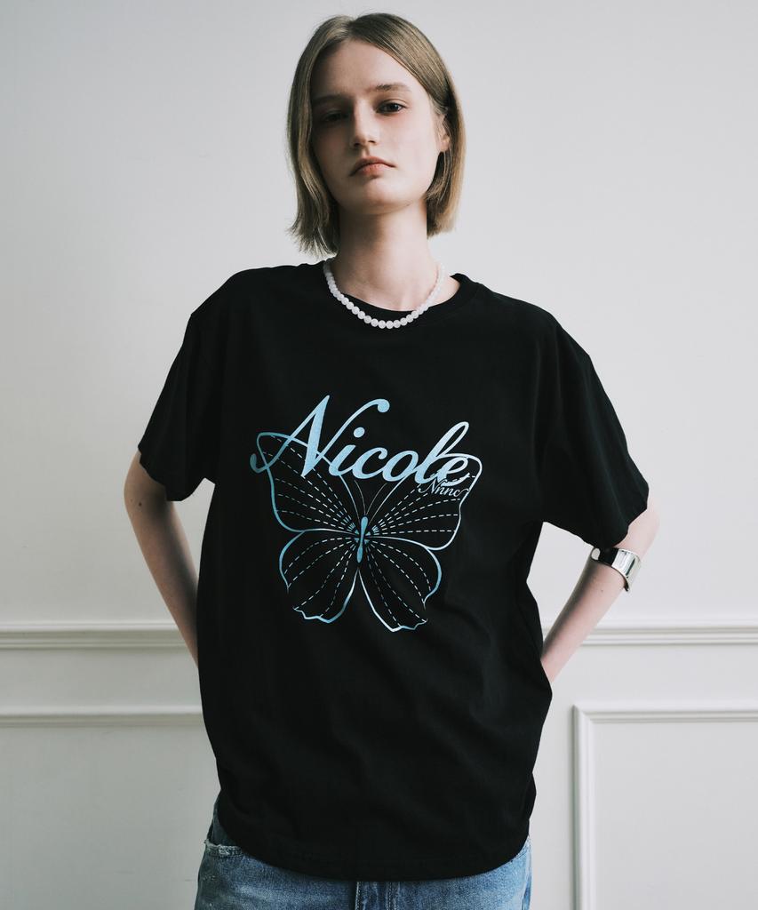 Nigaennikol Nicole Butterfly Sleeve Top_Black Mint