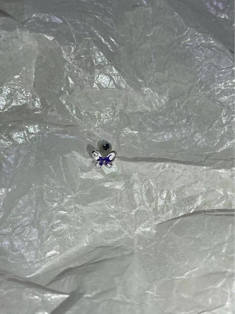 Elegant Purple Butterfly Earrings with Diamond Balls - Niche Design, High-End Women's Ear Bone and Cochlear Studs
