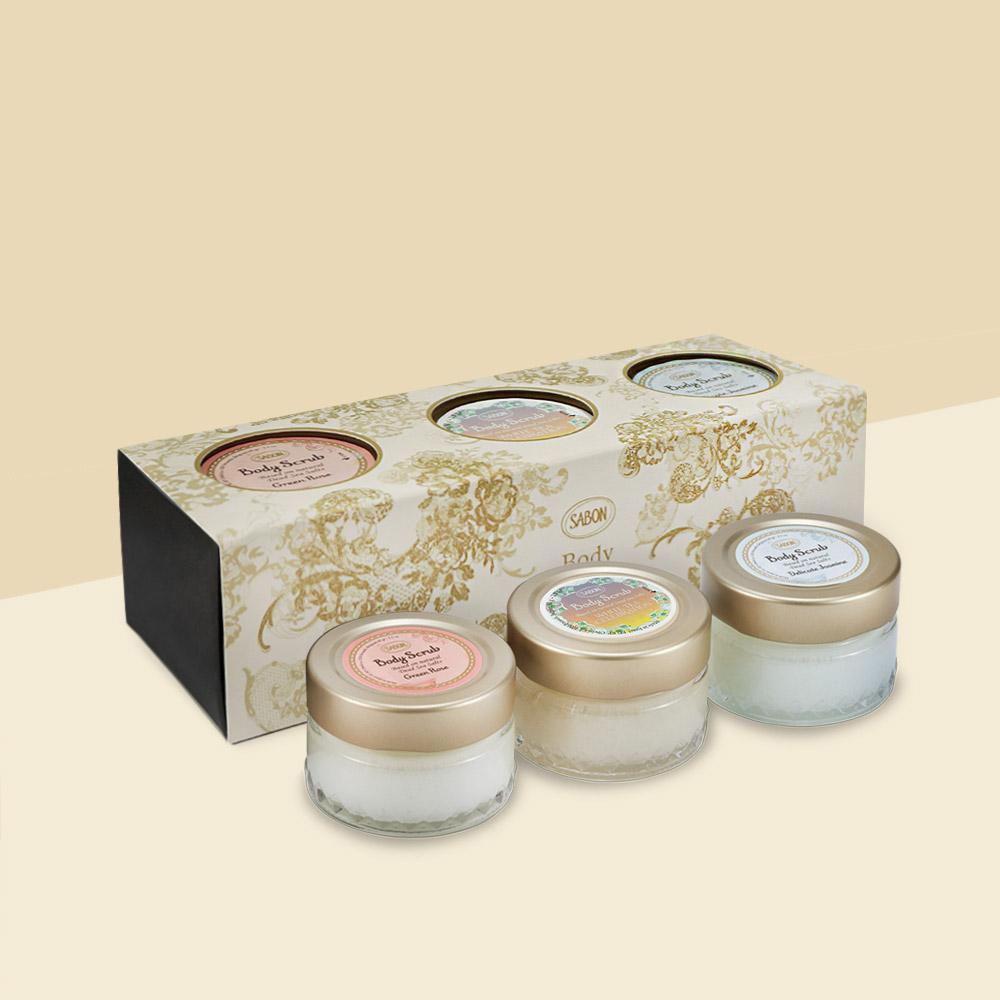 

[Sabon] 3-Type Body Scrub Kit (Jasmine, Green Rose, White Tea Celebration)