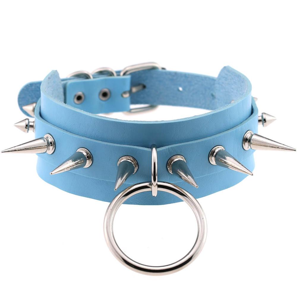 Black Spike Choker Goth  Punk Harajuku  Collar Belt Necklace Pu Leather Chocker  Cosplay Club Party  Festival Jewelry