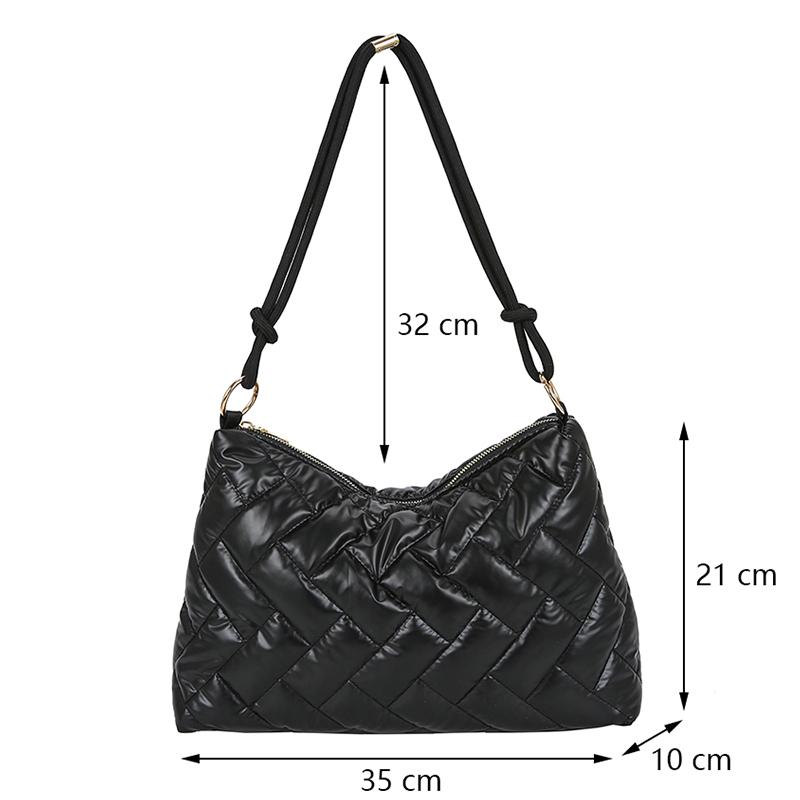 Winter Warme Raum Unten frauen Schulter Tasche Luxus Designer Stepp Plaid Licht Nylon Damen Weibliche Tasche Handtaschen für Frauen