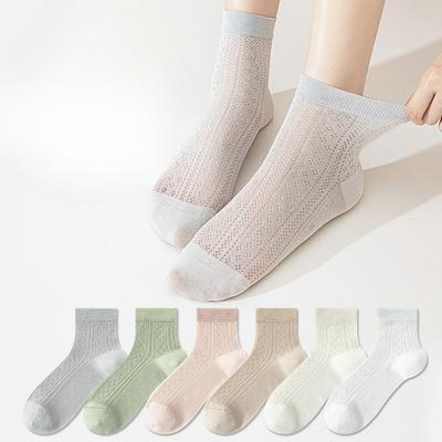 Damen Sommer Dünne Mesh Atmungsaktive Geruchshemmende Schweißabsorbierende Kurze Baumwollsocken