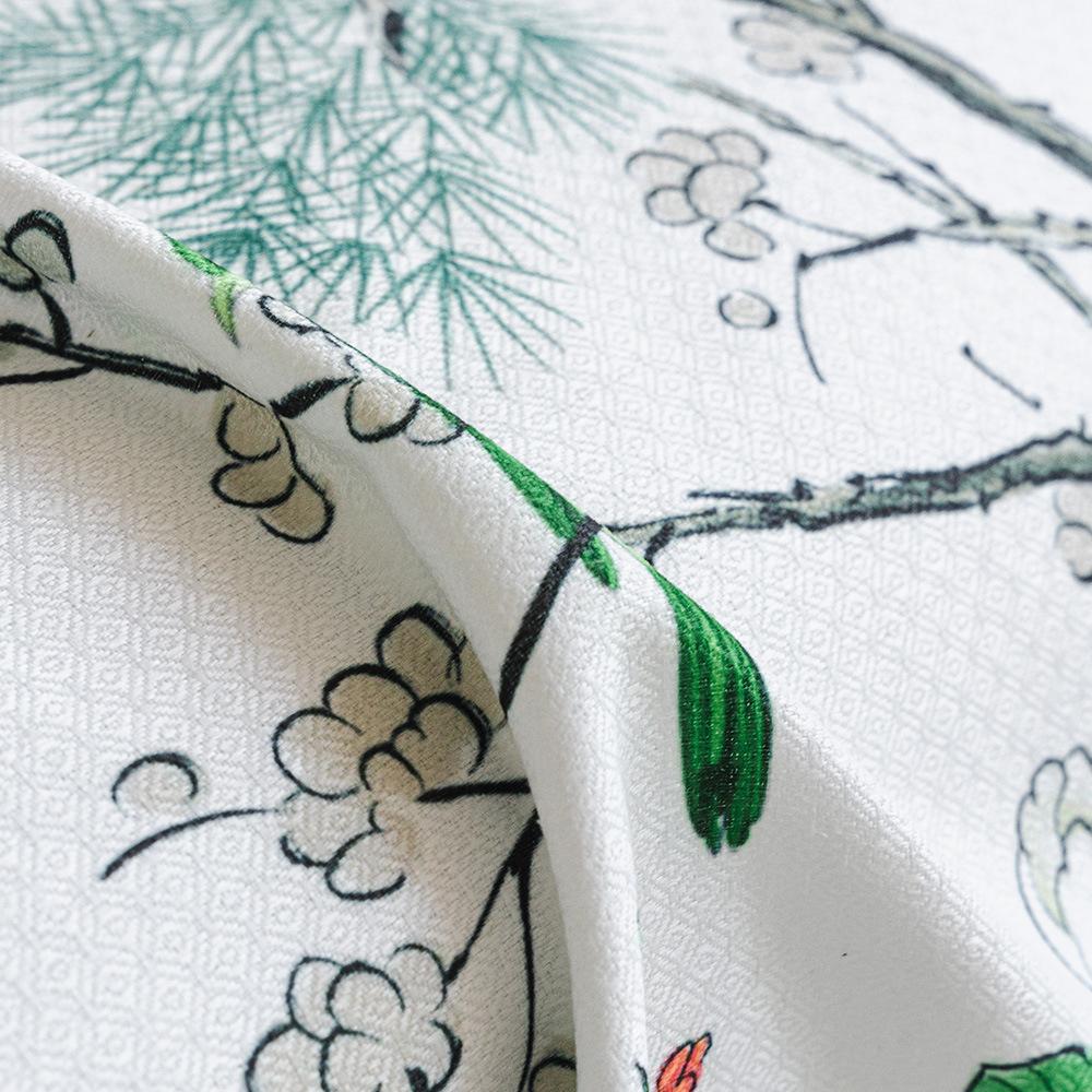 Ink Painting Sofa Cushion Towel Imitation Hemp Four Seasons Universal Modern Tassel Edge Flowers And Birds Sofa Full Cover Cloth