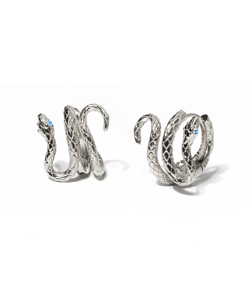 Chalangsi Little Snake One-Touch Earrings 925 Silver