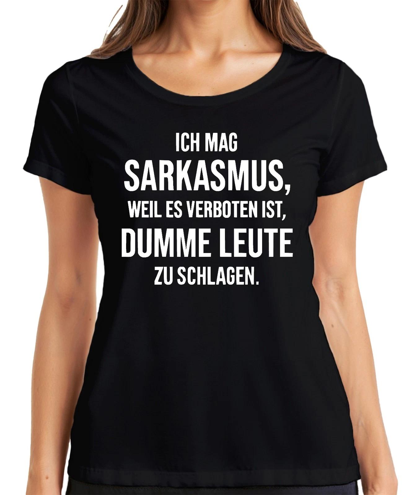 Ich mag Sarkasmus weil es verboten ist sarkastisch witzig frech Damen T-Shirt XL