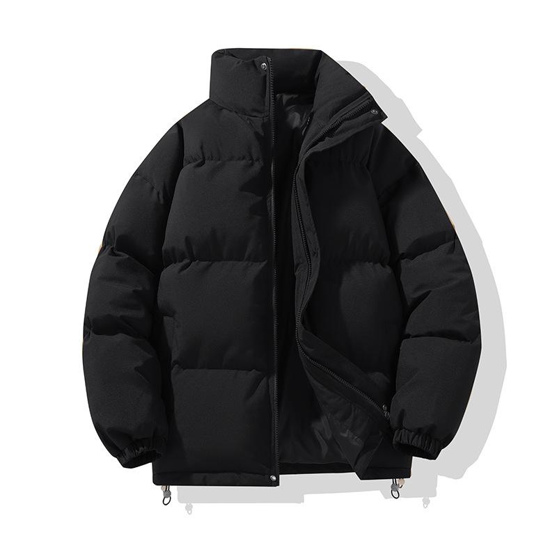 Unisex Cotton Jacket: Winter Wear for Couples, Versatile Two-Way Design, Solid Color, Casual Hooded Jacket.