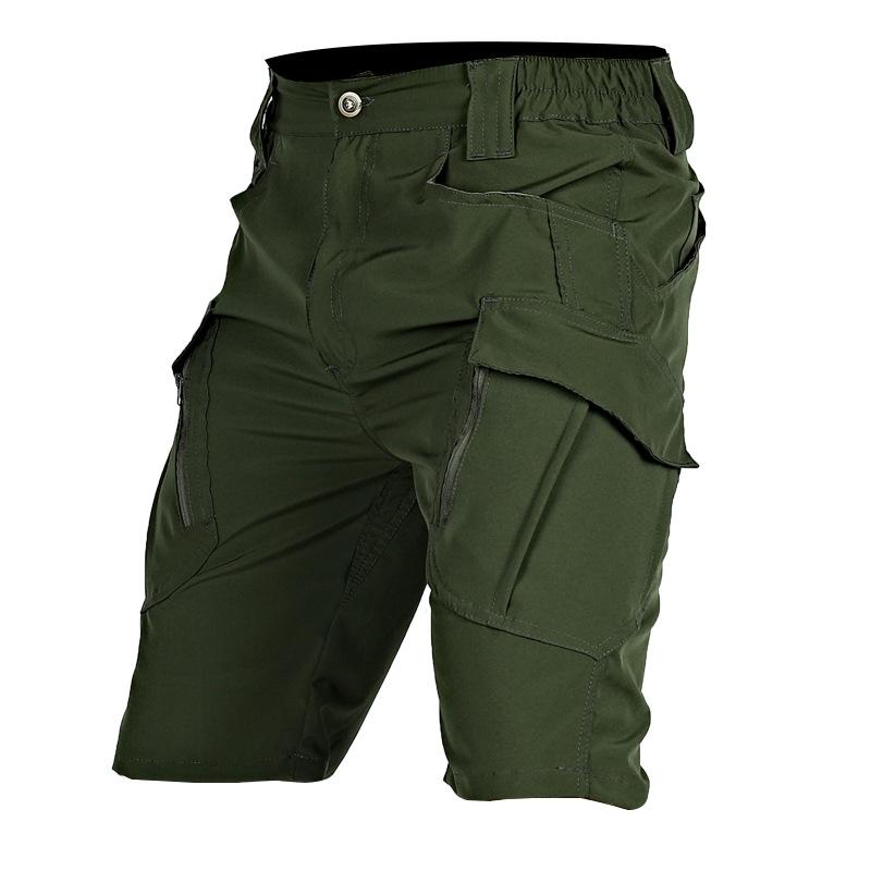 Summer Men Cargo Shorts Quick Dry Tactical Short Pants Multi-Pocket Shorts Men's Outdoor Hunting Fishing Knee Length Trousers
