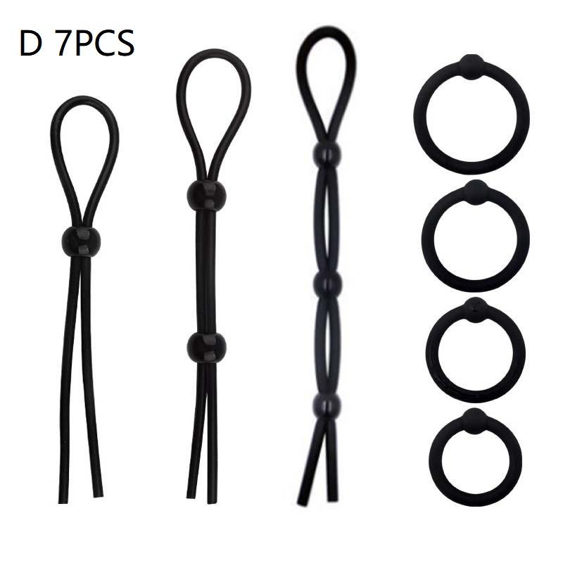 Adjustable Silicone Penis Rings Set for Men - Male Cockring Ejaculation Delay Sex Toy for Couples Adult Fun - 1/3/4/6/7/9Pcs