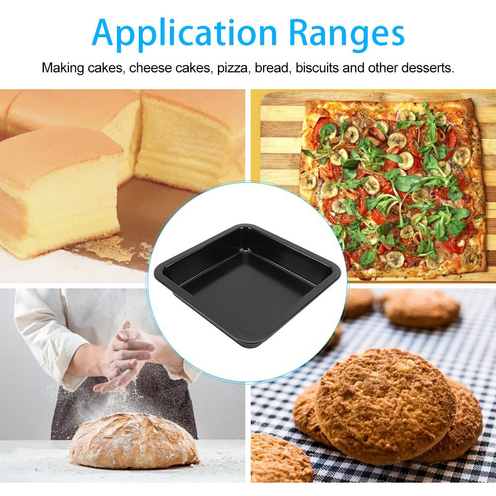 2Pcs ‑Shaped Non‑Stick Cheese Cake Pizza Mold Tray Bakeware Kitchen Baking Tools(Black )