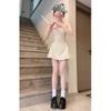 Sleeveless neck dress women's summer small polka dot backless sexy vest sweet a word skirt