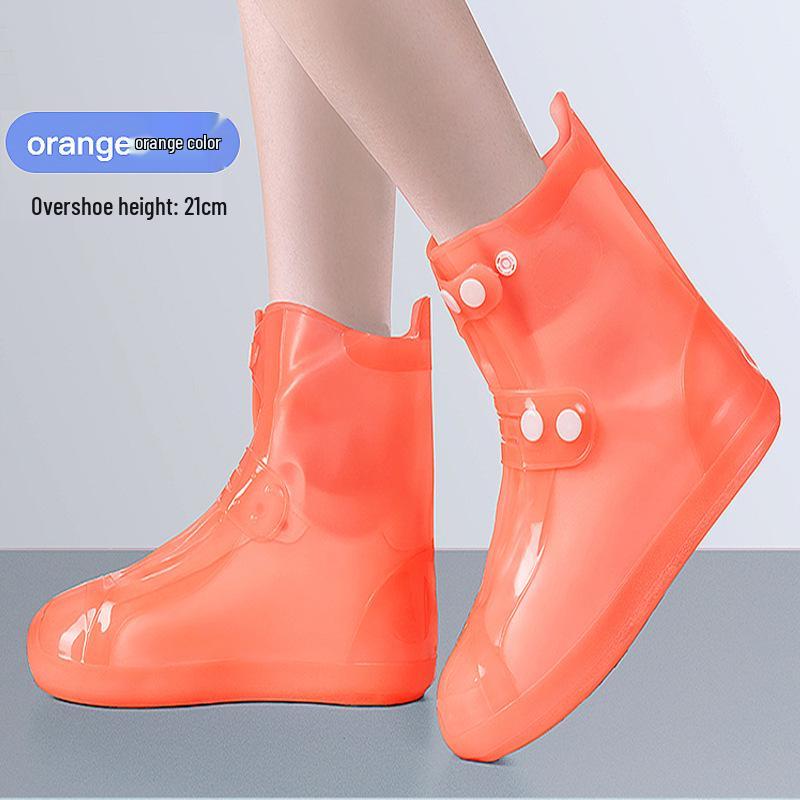 Wiederverwendbare Wasserdichte Silikon Anti-Rutsch Regenschuhüberzieher, Abriebfester High-Top Schutz für Damen und Kinder