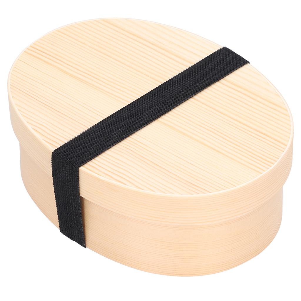 Wood Color Bento Box Oval Shape Sushi Lunch Box Food Storage Container for Student Adult