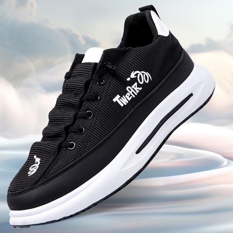 New men's platform versatile sports shoes low-top lace-up board shoes student sports trendy shoes men's shoes
