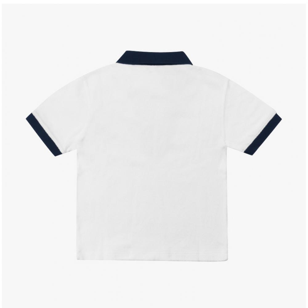 Sporty   Rich To041s406sw Serif  Serif  Logo Terry Polo Unisex Short Sleeve Tee