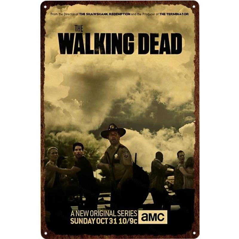 Metal Tin Poster The Walking Dead Movie Metal Sign Plaque Poster for Bar Club Wall Decor Retro Home Vintage Wall Plate Pendant