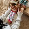 Plush Puppy Ears Coral Fleece Socks Stripe Sleeping Socks Sweet Floor Socks  Girls