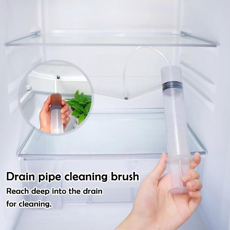 5-piece Refrigerator Drain Cleaning Kit – Includes Steel Wool and a Brush To Deal with Clogged Drains and Water Outlets