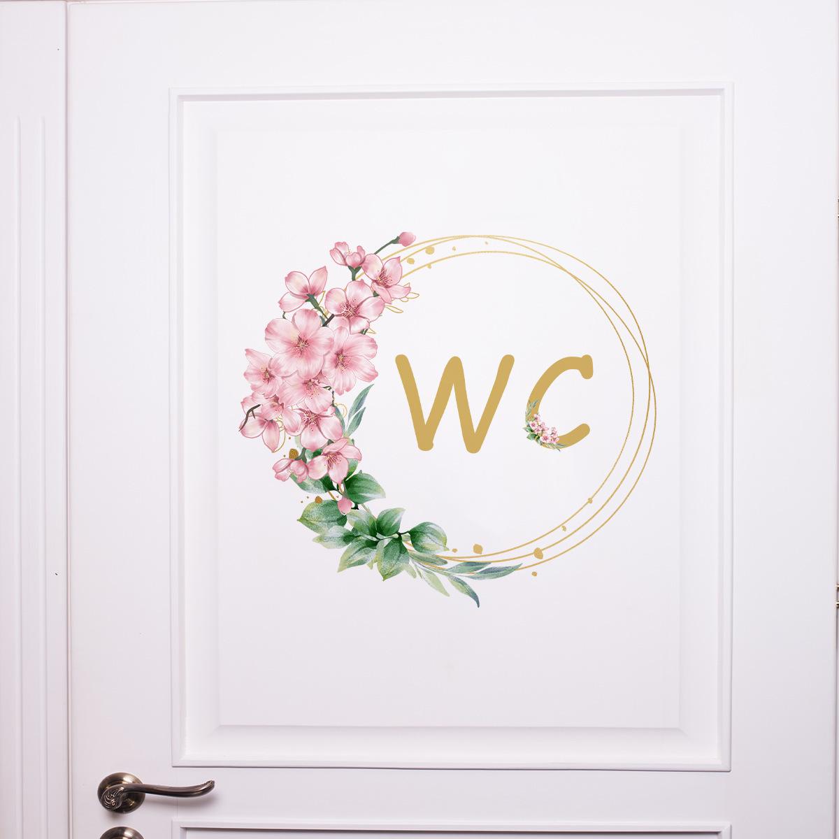 

MS2231Логотип для ванной комнатыНаклейка на дверь Цветочные наклейки на стену Украшение дома Наклейки на стену Стена