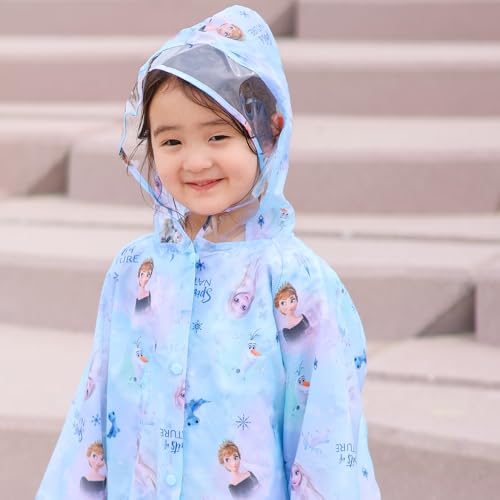 Skater Children's Raincoat, Fits Girls' Heights 110-125cm, Disney Frozen Design, RACO1M, Can Be Put On or Removed While Wearing a School Backpack