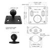 1.5 Inch Double Ball Mount Prevent Theft Aluminum Alloy Double Socket Arm with C Size Ball for Tablet Fish Finder