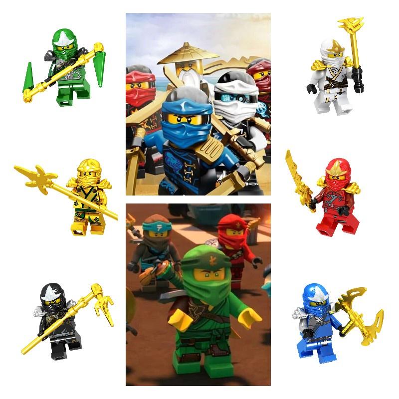 סט צעצועי קוביות בנייה נינג'ה זהובות לילדים כולל 38 חתיכות של קוביות ABS קטנות