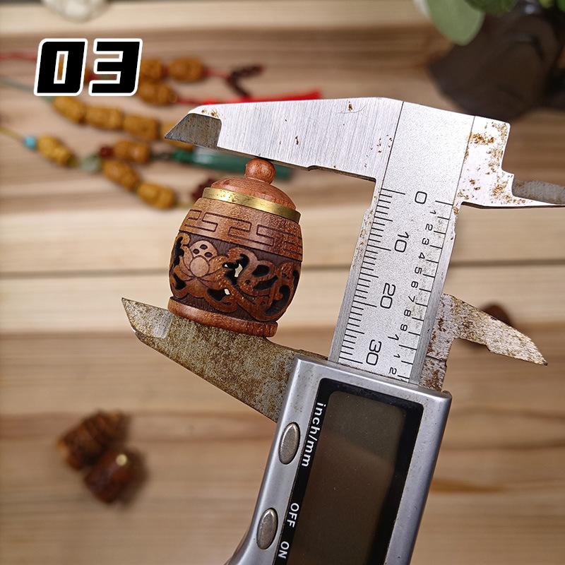 Wood Hollow Carved Aromatherapy Bottle Mini Vase Pagoda Car Hanging Decoration Fragrance Diffuser Bottle Sealed Jar Pendant New