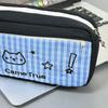 Soft Touch Pencil Case Polka Dot Kitten Stationery Storage Bag Portable Pen Box  School Supplies