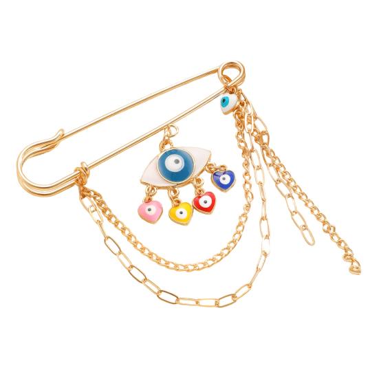 Broche Épingle de Sûreté Dorée pour Femmes Clips pour Pulls Châles Chaîne de Col Broche Bijoux pour Couvertures Robes Cardigans Artisanat