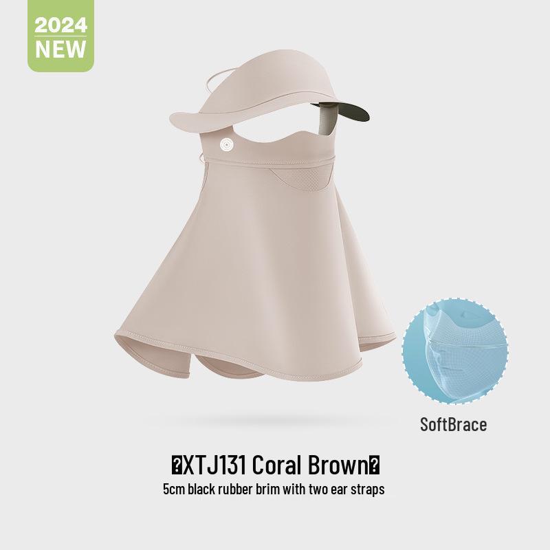 Gudeng Women's Ice Silk Sunscreen Mask: Breathable, UV-Protection, Summer Blush Face Mask with Eye Corner Protection (XKZ42)