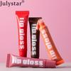 Julystar 8 Colors Long-lasting Moisturizing Color Plumping Lip Glaze Watery Transparent Mirror Hose Lip Oil