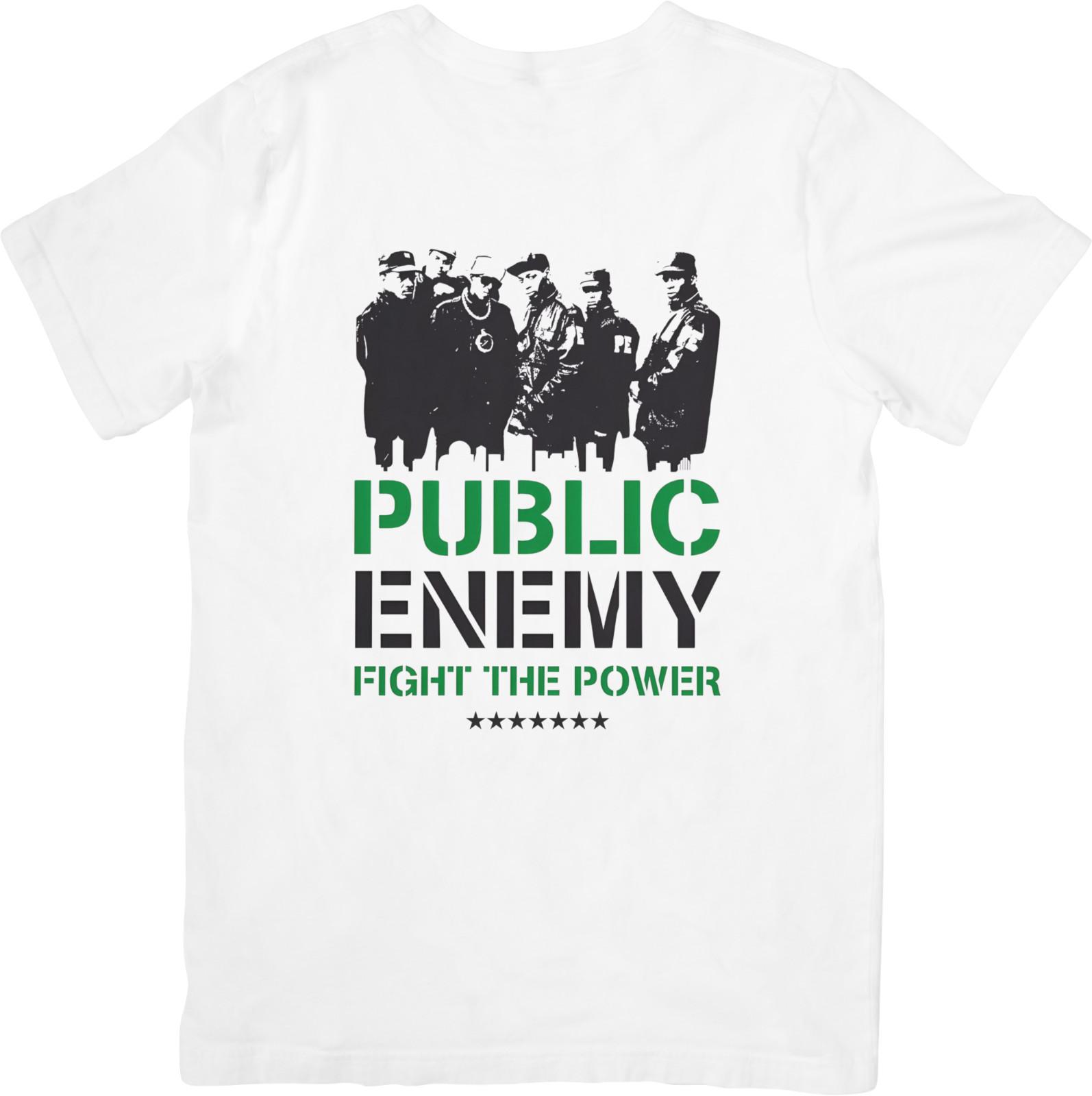 Public Enemy Music Fit for Men  Women Quality Cotton T-Shirt White. XL