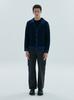 Black Moment Mix Cable Line Knit Collar Cardigan