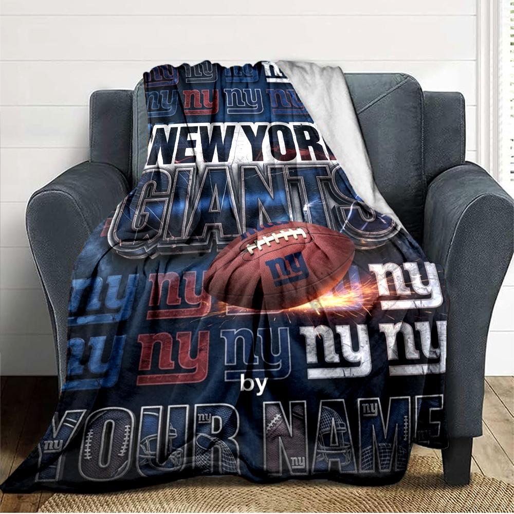 Name Custom New York Giants Print Flannel Blanket High Quality Warm Comfortable Cover for All Seasons Perfect for Gifts Home Decor