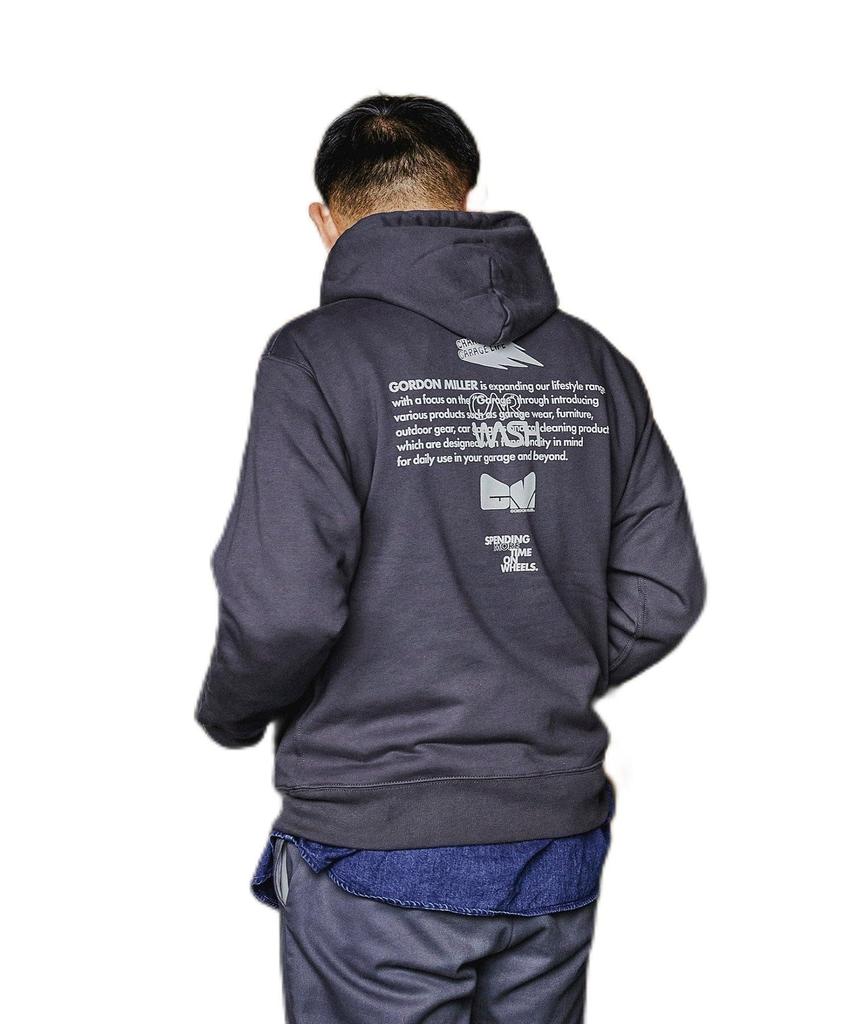 GORDON MILLER Men's Sponsor Print Hoodie, 12.7 oz., Charcoal Gray, Size L, 1745184