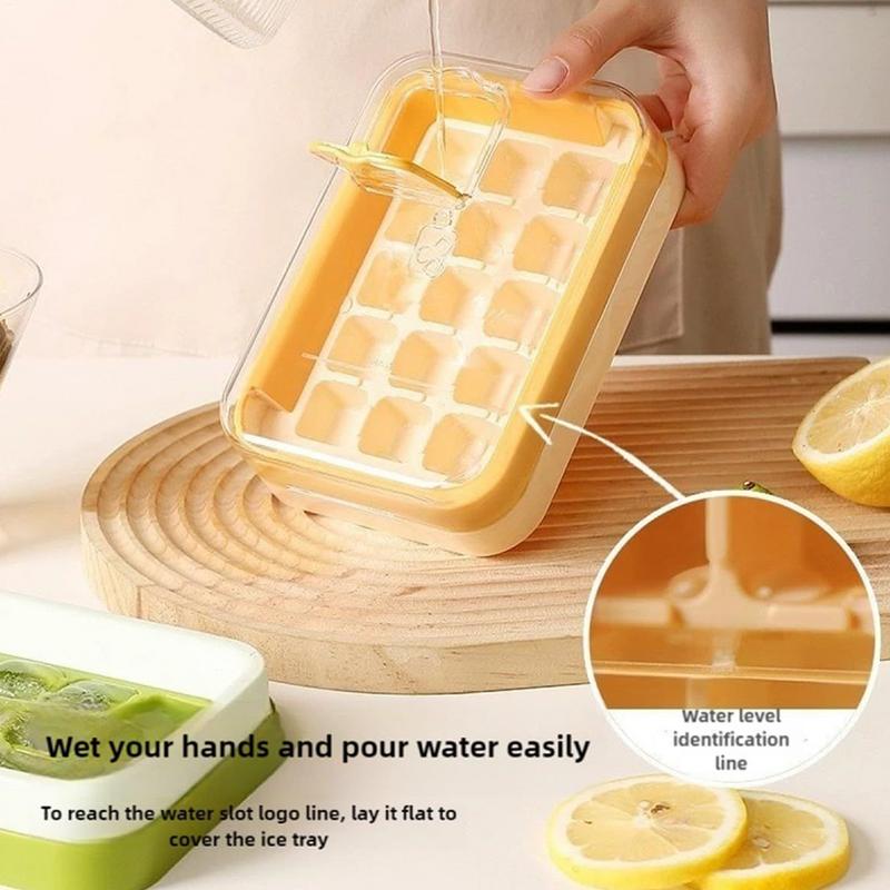 Iskubsbricka med lock Pressa ut iskuberna Gjutform för att göra iskuber Bärbara isbrickor Gör sommarismaskin för hemkök bar islåda