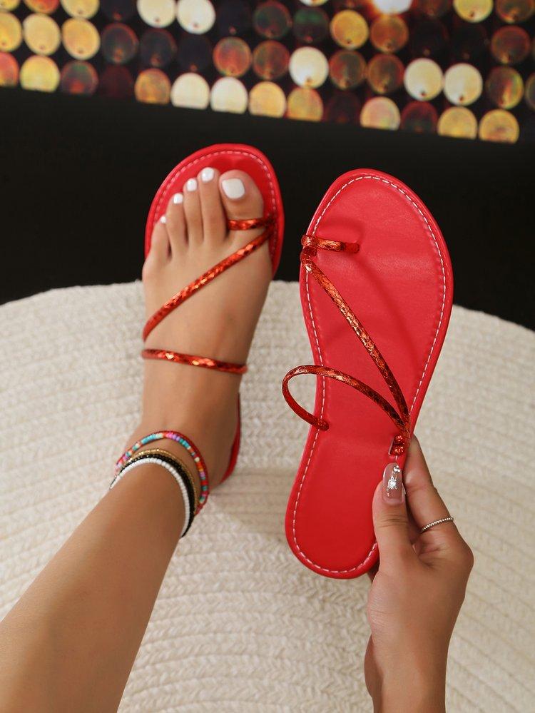 

модні літні жіночі тапочки Романські дизайнерські сандалі на плоскій підошві Взуття з латексної м’якої підошви Жіночі дихаючі пляжні шльопанці тапочки 43 червоний