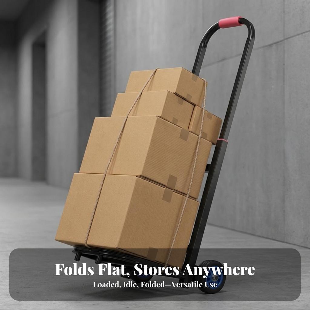 Folding Hand Truck with Ropes Portable High Capacity