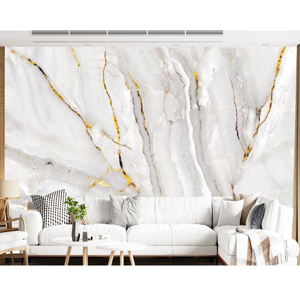 Light Luxury Golden Marble Wall Murals Living Room Bedroom Modern Marble Wallpaper Wall Stickers