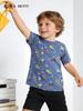 Summer Kids' Short-Sleeve T-Shirt with Construction Vehicle Print - European/American Style
