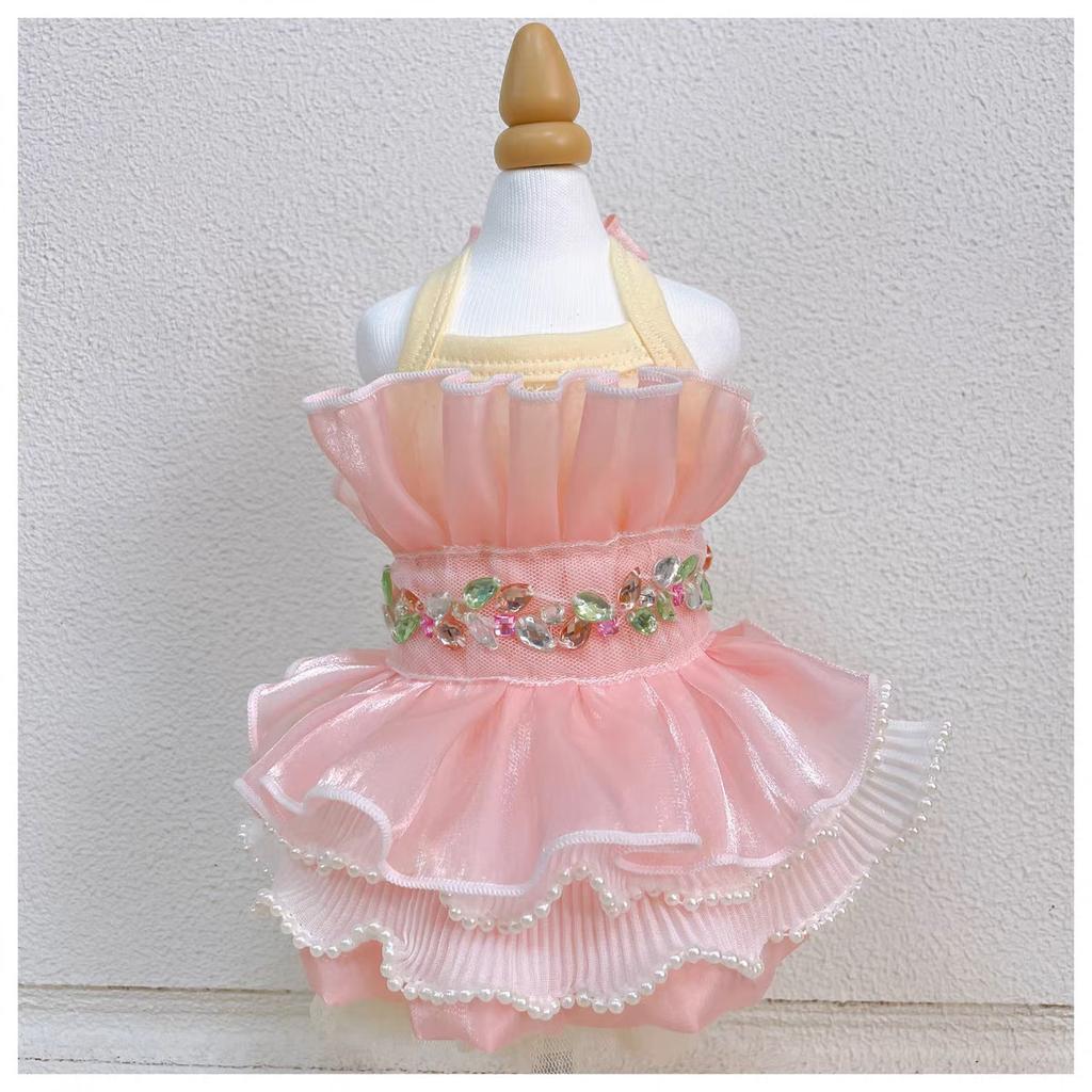 Pet Mesh Princess Dress Yorkshire Dress Lace Camisole Puffy Skirt Dog Vest Dog Dresses for Small Dogs Puppy Clothes