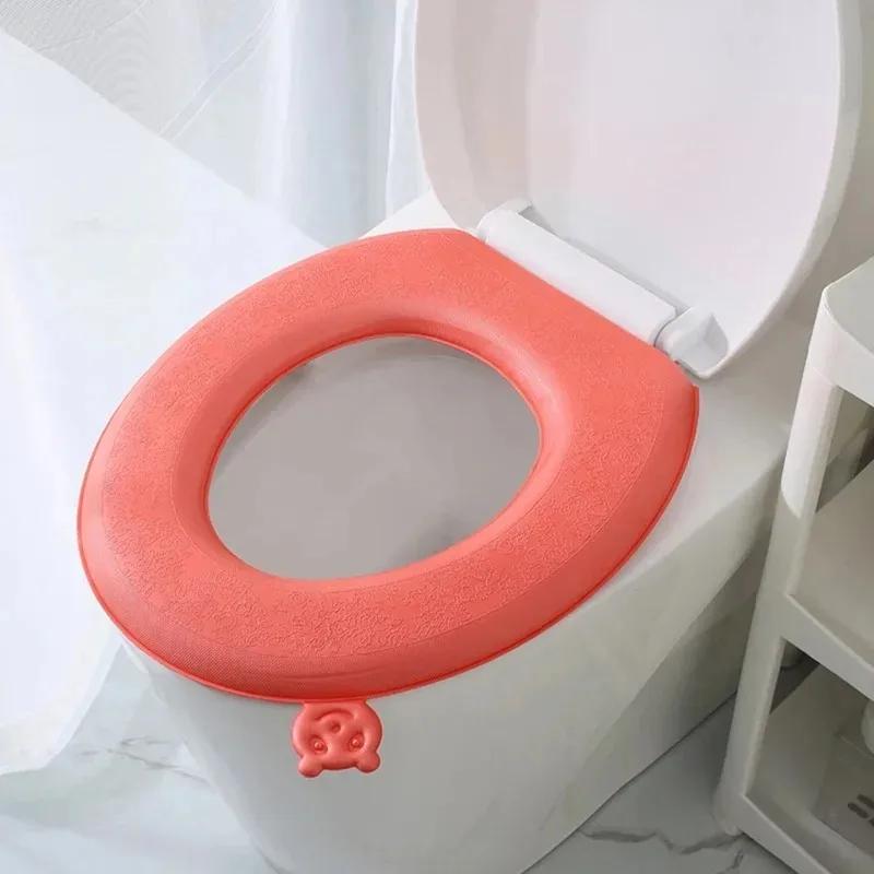 

EVA Handheld Lift Toilet Seat Cover Thickened Four Seasons Universal Toilet Seat Cushion Paste Type Toilet Cushion Accessories красный