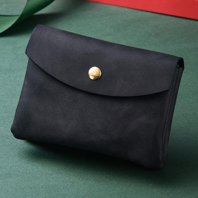 Doppellagige Wechselgeldtasche, Kartenetui für Herren und Damen, große Kapazität, Münzfach, weiche Tasche mit Druckknopf, kleine Mini-Kurzgeldbörse.