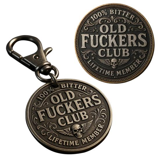 Old F*ckers Club Coin Funny Still Kicking Lifetime Member Coin No Rules No Filters Challenge Coin Adults Collectible Retirement Birthday Gag Gift for