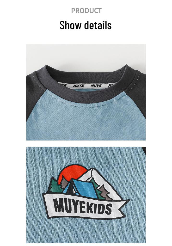 Beiteng Kids' Long Sleeve Cotton Top - Korean Style Casual Wear for Boys & Girls, Autumn Collection.